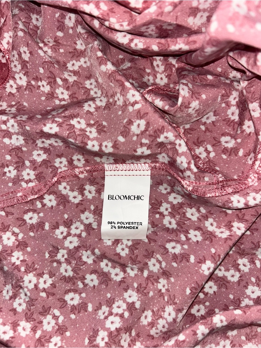 Bloomchic | Floral Ruffle Cold-Shoulder Midi Dress in Dusty Rose - Picture 6 of 7